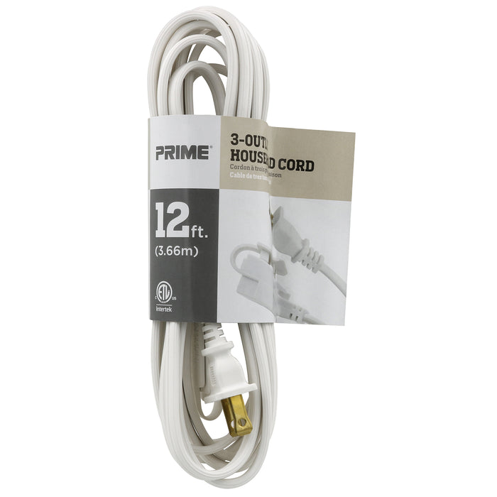 12ft 16/2 SPT-2 3-Outlet Household Extension Cord