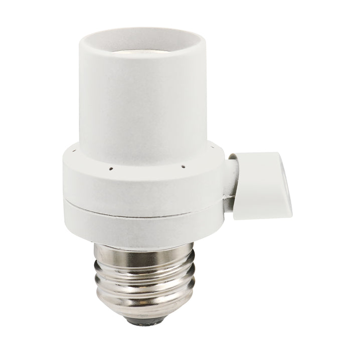“Flicker free” Dusk to dawn light control socket adapter w/ photocell (white)