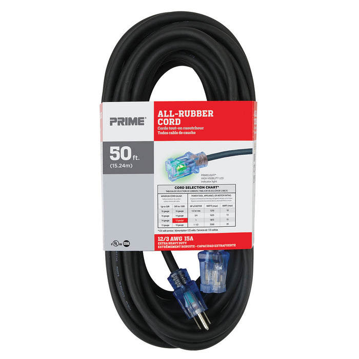 50ft 12/3 SJOOW All-Rubber™ Outdoor Extension Cord