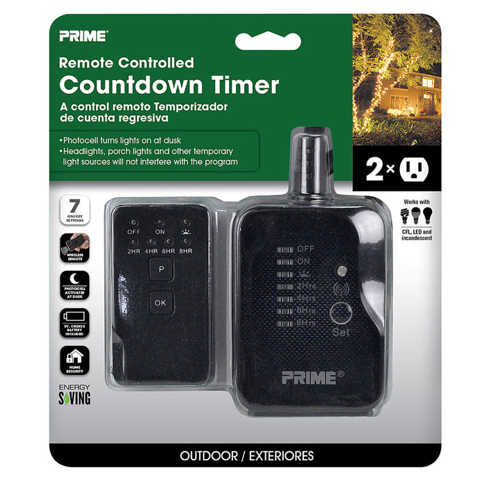 2-Outlet Remote Controlled Countdown Timer