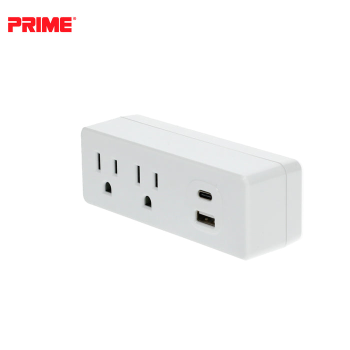 2-Outlet 1-Port Type USB-A & 1-Port USB-C 3.1A USB Charger