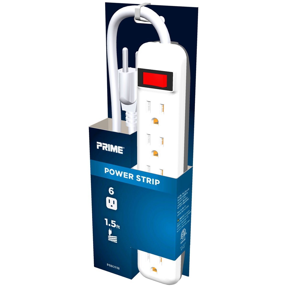 6-Outlet Power Strip w/1.5ft Cord — Prime Wire & Cable Inc.
