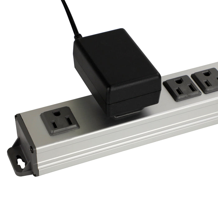 7-Outlet 1500 Joule Silver Metal Surge Protector w/6ft Cord