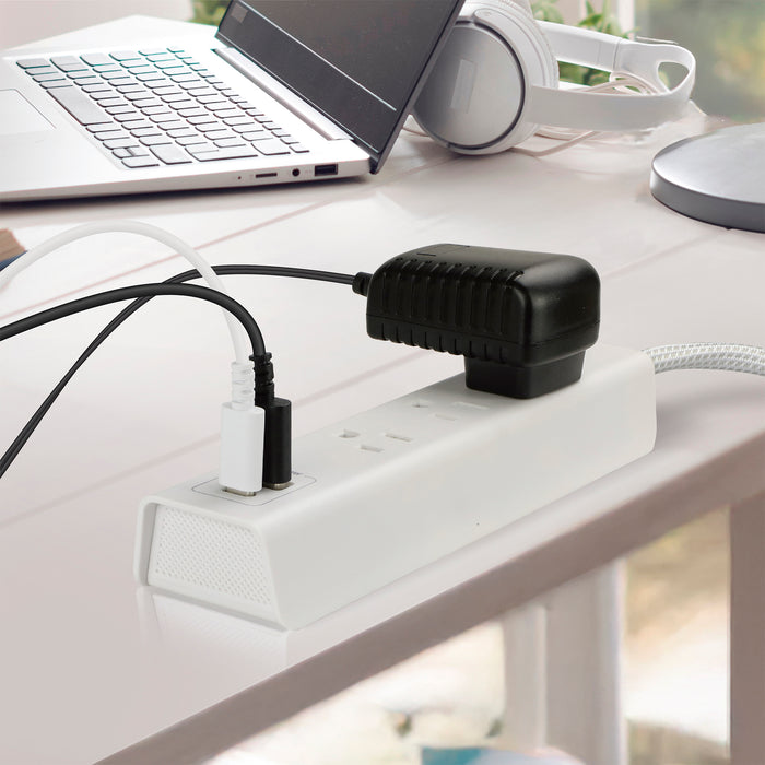 3-Outlet 300 Joule <br />Surge Protector w/ 20W PD USB Charging and 6ft Cord