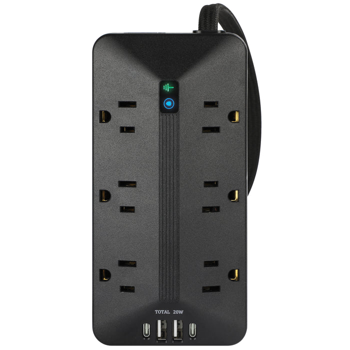 6-Outlet 2500 Joule <br />Surge Protector w/ USB Charhging and 6ft Cord