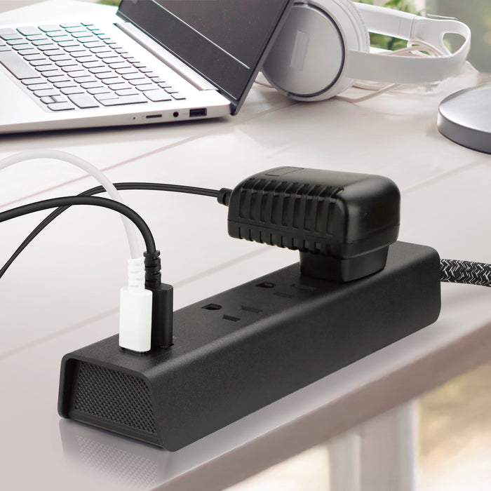 3-Outlet 300 Joule <br />Surge Protector w/ 20W PD USB Charging and 6ft Cord