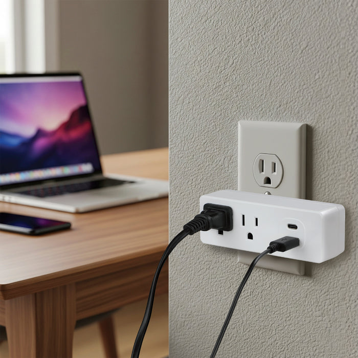 Presa A Parete Premium BASEPORT Con USB: 2 Porte USB-A 2.0 (6.3A Totali) E 1 USB-C 3.0