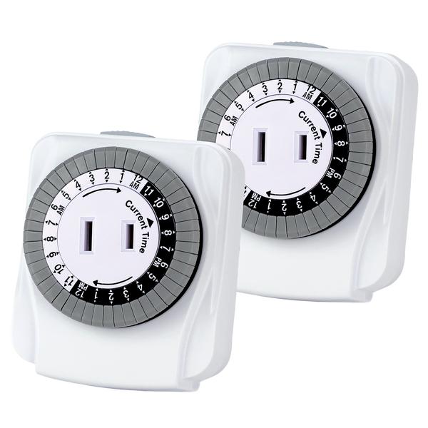 2 Pack 1 Outlet Indoor 24-Hour Timer with EZ Access Outlet