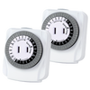 2 Pack 1 Outlet Indoor 24-Hour Timer with EZ Access Outlet