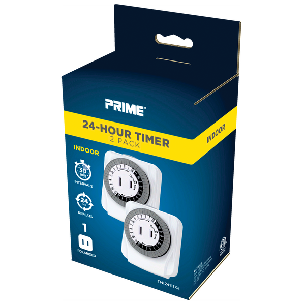 2 Pack 1 Outlet Indoor 24-Hour Timer with EZ Access Outlet