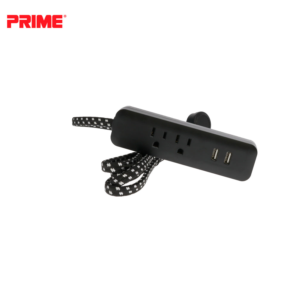 2 Outlet 2-Port 2.1A USB Power Strip with 6ft Accent Cord