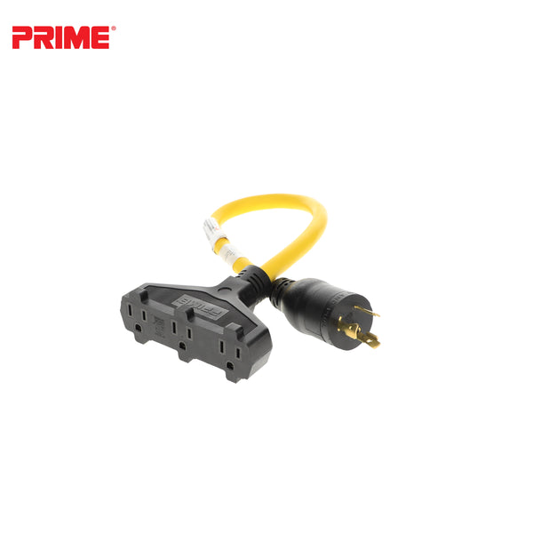 2ft 12/3 STW <br />Twist-to-Lock to U-Ground <br />3-Outlet Adapter
