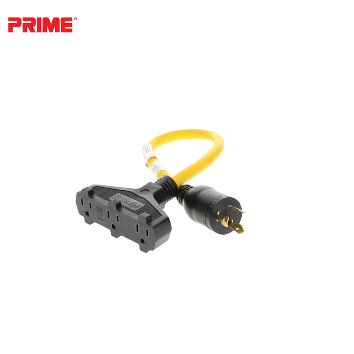 2ft 12/3 STW <br />Twist-to-Lock to U-Ground <br />3-Outlet Adapter