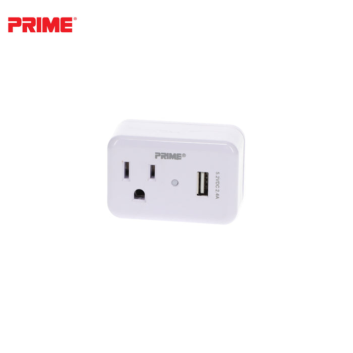 1 Outlet 150 Joule Surge Tap <br />with 1-Port 2.4A USB Charger
