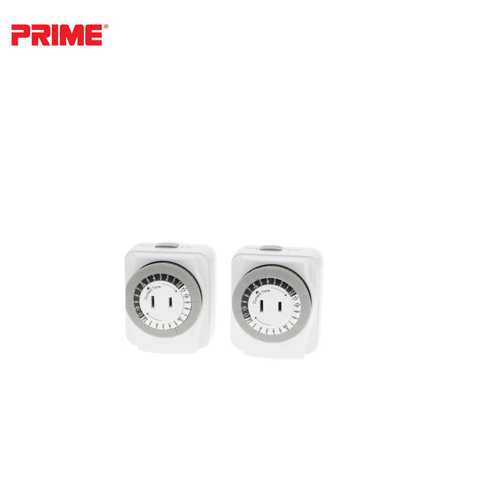 2 Pack 1 Outlet Indoor 24-Hour Timer with EZ Access Outlet