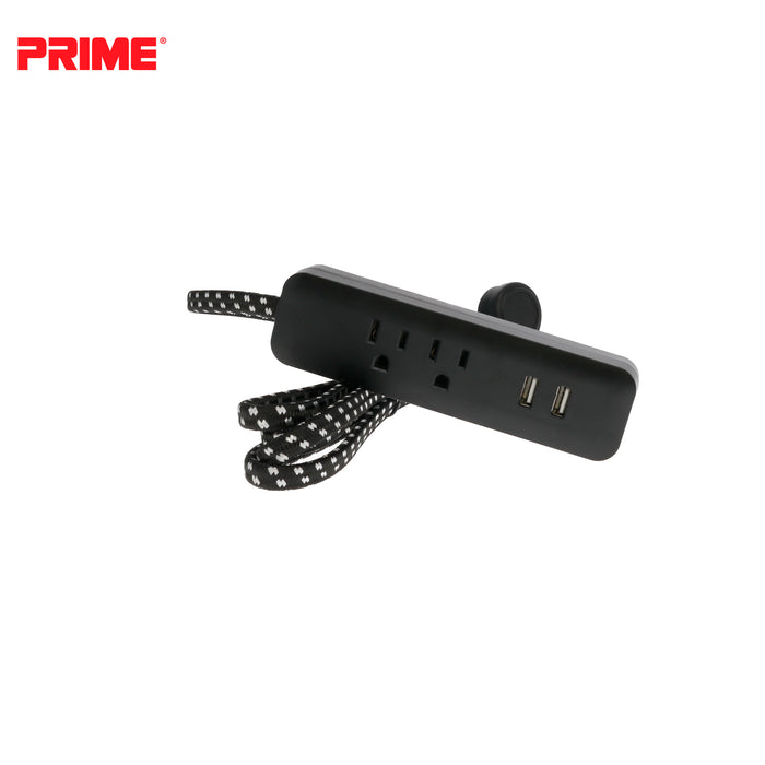 2 Outlet 2-Port 2.1A USB Power Strip with 6ft Accent Cord