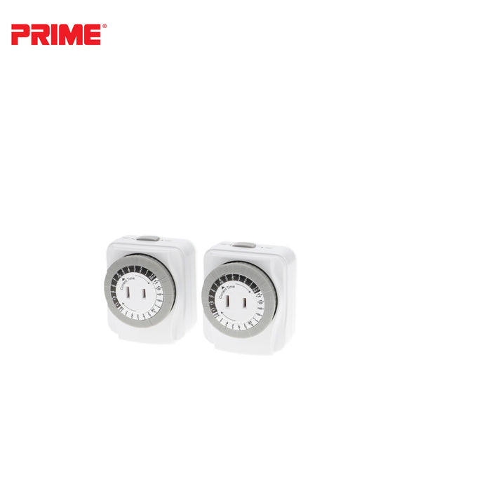 2 Pack 1 Outlet Indoor 24-Hour Timer with EZ Access Outlet