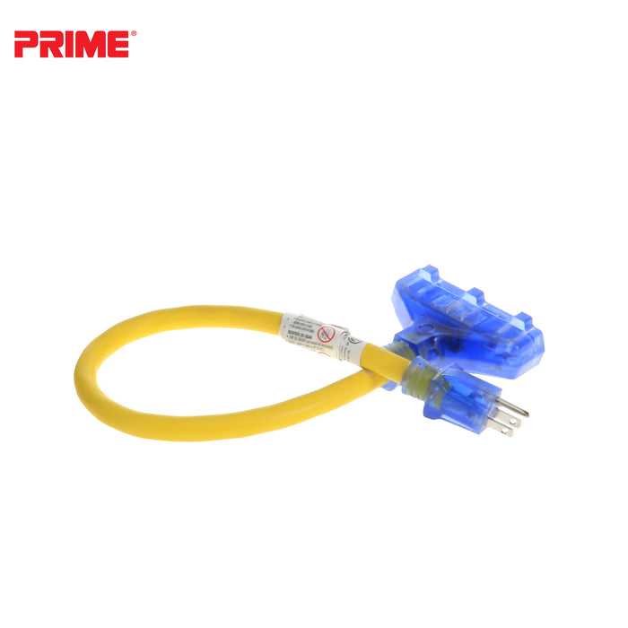 Amp Detection <br/> 2ft 12/3 STW <br />3-Outlet Adapter<br/> with Visual Amperage Detection