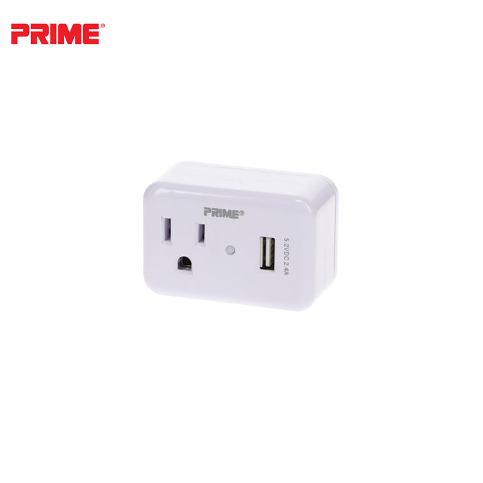 1 Outlet 150 Joule Surge Tap <br />with 1-Port 2.4A USB Charger