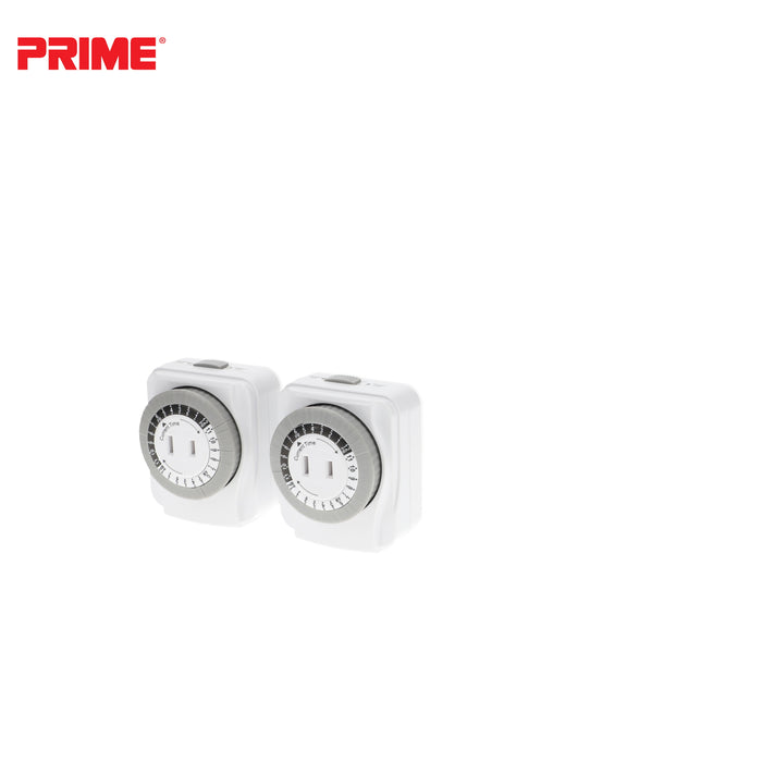 2 Pack 1 Outlet Indoor 24-Hour Timer with EZ Access Outlet