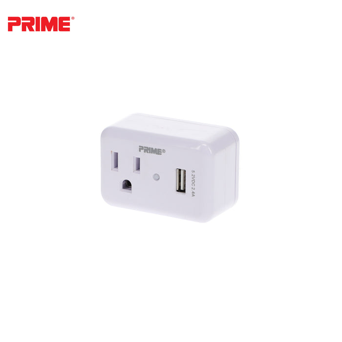 1 Outlet 150 Joule Surge Tap <br />with 1-Port 2.4A USB Charger