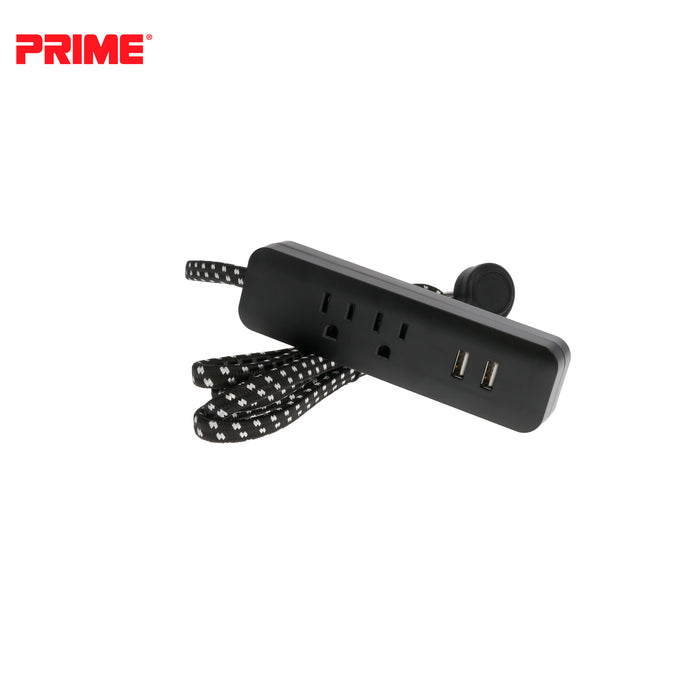 2 Outlet 2-Port 2.1A USB Power Strip with 6ft Accent Cord