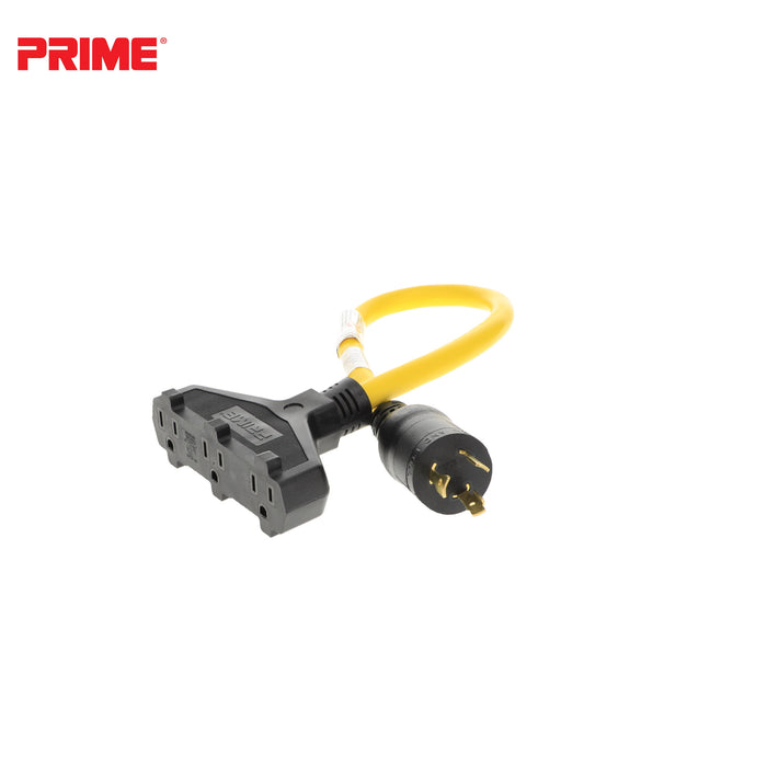 2ft 12/3 STW <br />Twist-to-Lock to U-Ground <br />3-Outlet Adapter