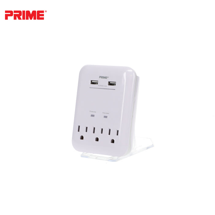 3 Outlet 950 Joule Surge Tap <br />with 2-Port 3.4A USB Charger
