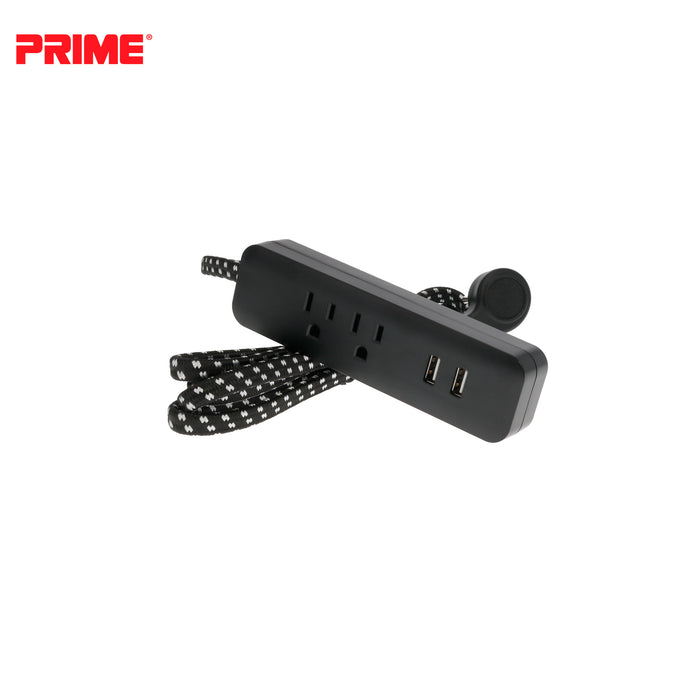 2 Outlet 2-Port 2.1A USB Power Strip with 6ft Accent Cord