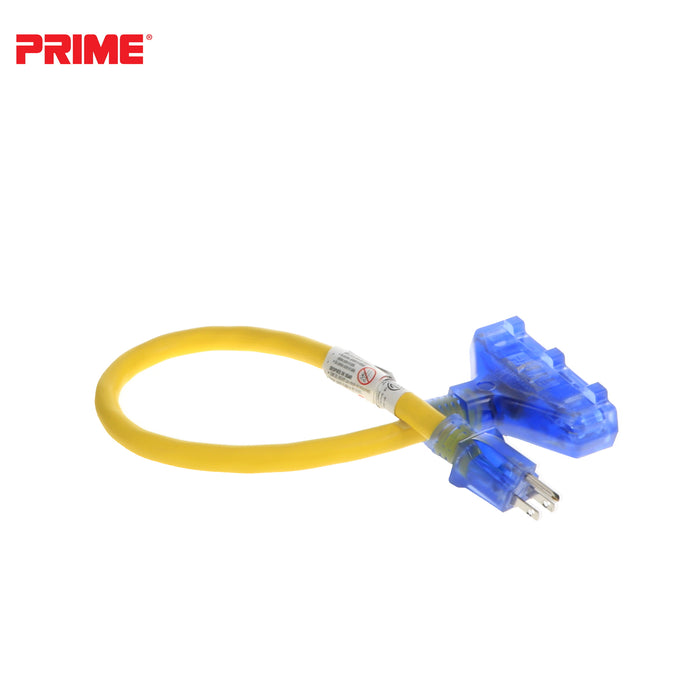 Amp Detection <br/> 2ft 12/3 STW <br />3-Outlet Adapter<br/> with Visual Amperage Detection