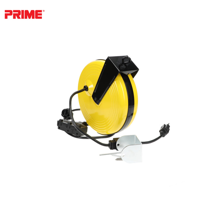 25ft 3-Outlet Retractable<br>Metal Cord Reel