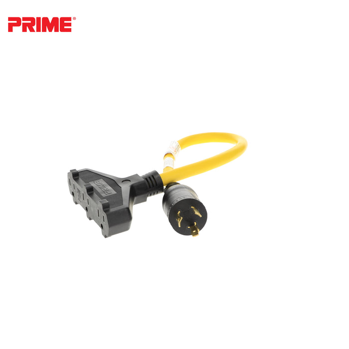 2ft 12/3 STW <br />Twist-to-Lock to U-Ground <br />3-Outlet Adapter