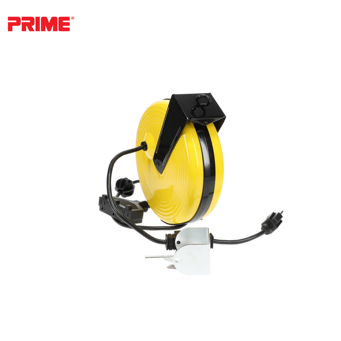 25ft 3-Outlet Retractable<br>Metal Cord Reel