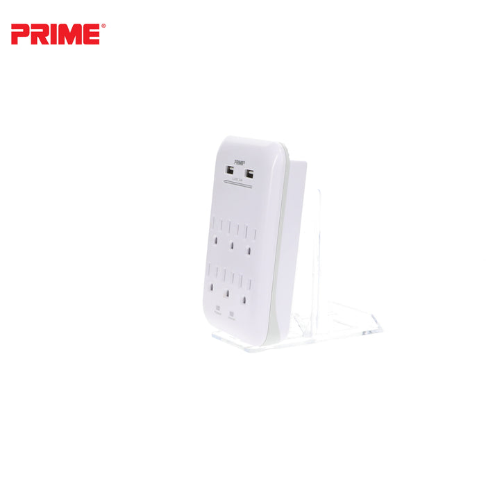 6 Outlet 1200 Joule Surge Tap<br>with 2-Port 3.4A USB Charger