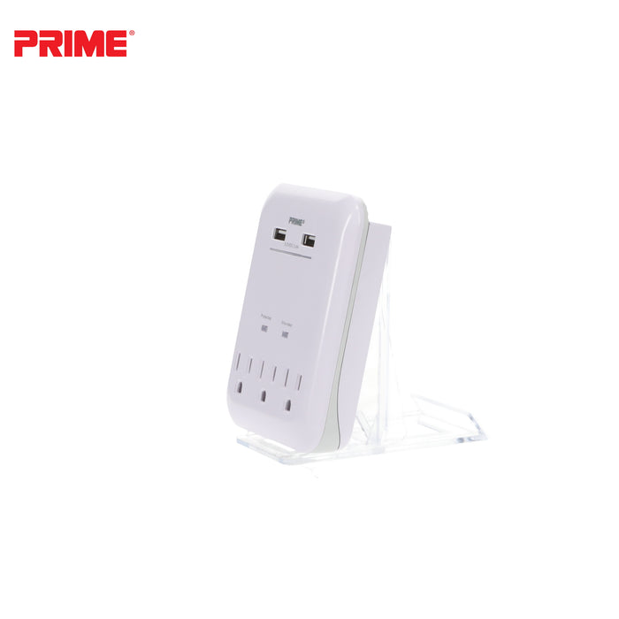 3 Outlet 950 Joule Surge Tap <br />with 2-Port 3.4A USB Charger