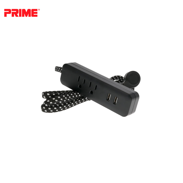 2 Outlet 2-Port 2.1A USB Power Strip with 6ft Accent Cord