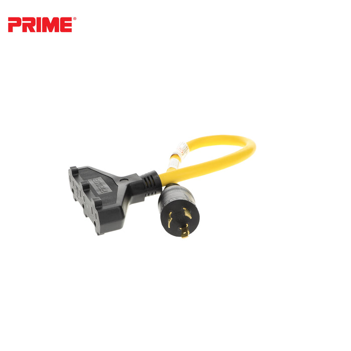 2ft 12/3 STW <br />Twist-to-Lock to U-Ground <br />3-Outlet Adapter