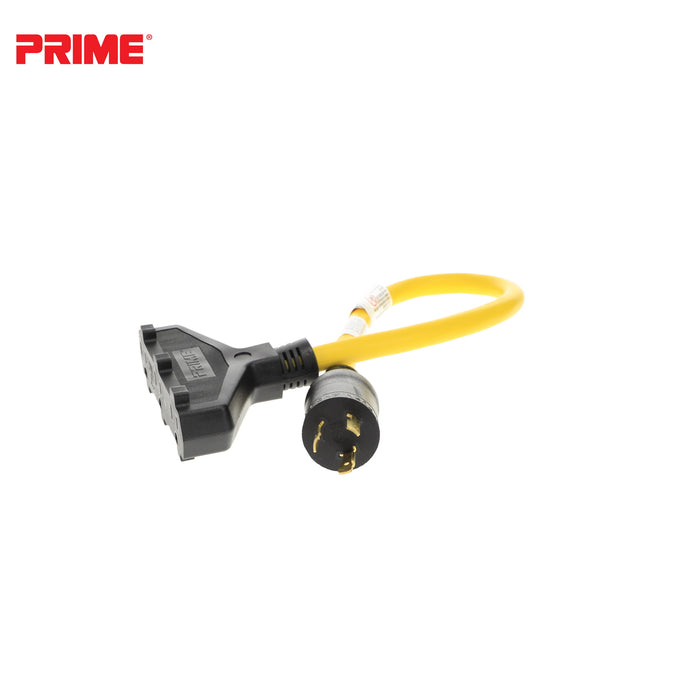 2ft 12/3 STW <br />Twist-to-Lock to U-Ground <br />3-Outlet Adapter