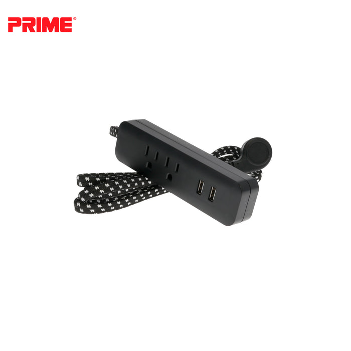 2 Outlet 2-Port 2.1A USB Power Strip with 6ft Accent Cord