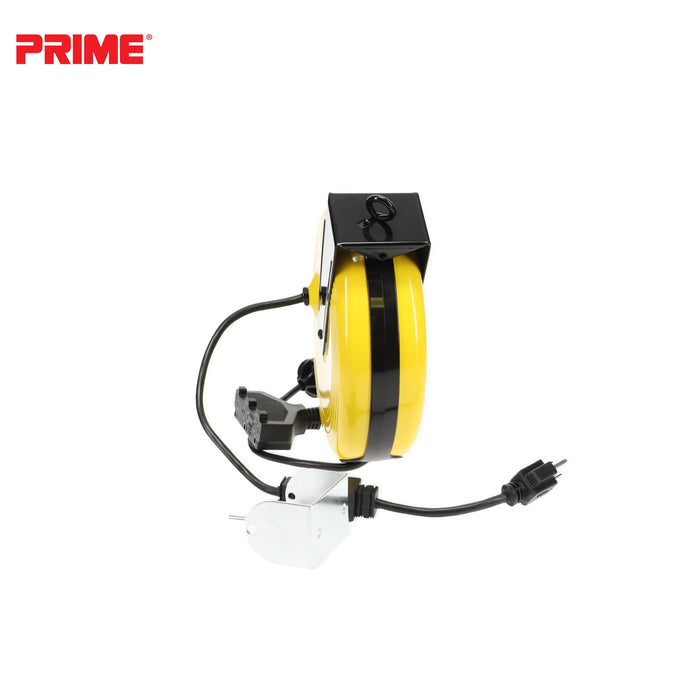 25ft 3-Outlet Retractable<br>Metal Cord Reel
