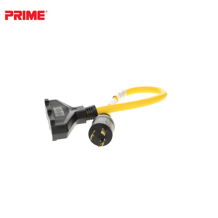 2ft 12/3 STW <br />Twist-to-Lock to U-Ground <br />3-Outlet Adapter