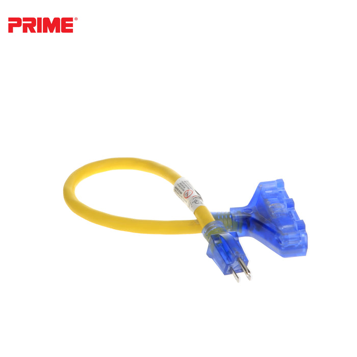 Amp Detection <br/> 2ft 12/3 STW <br />3-Outlet Adapter<br/> with Visual Amperage Detection