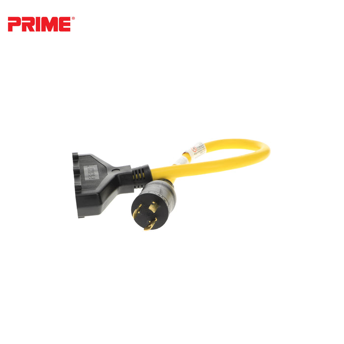 2ft 12/3 STW <br />Twist-to-Lock to U-Ground <br />3-Outlet Adapter