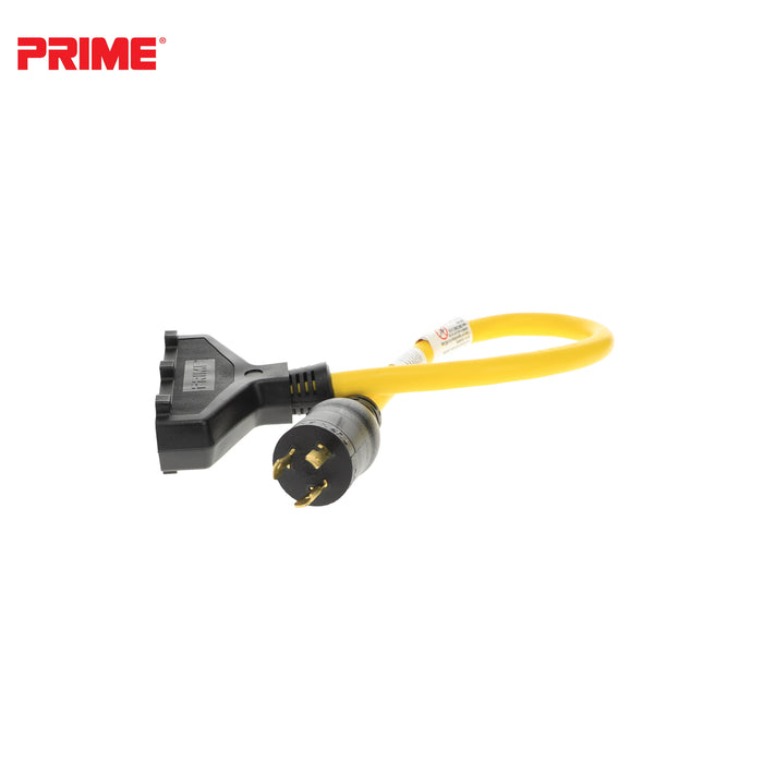 2ft 12/3 STW <br />Twist-to-Lock to U-Ground <br />3-Outlet Adapter