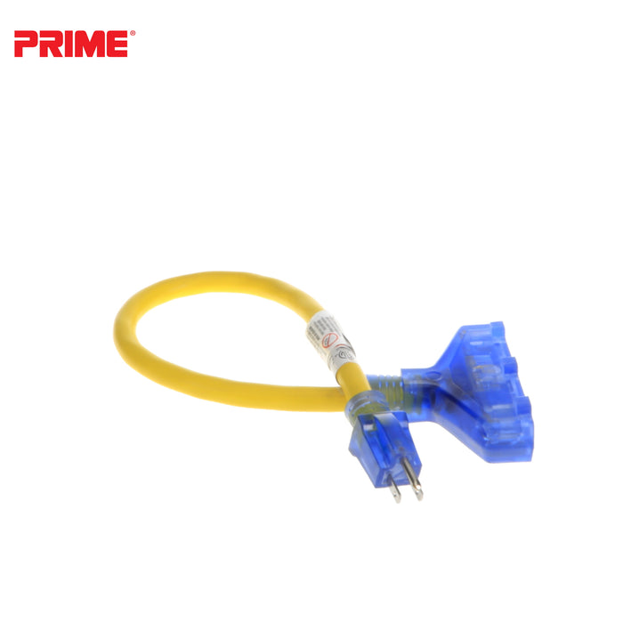 Amp Detection <br/> 2ft 12/3 STW <br />3-Outlet Adapter<br/> with Visual Amperage Detection