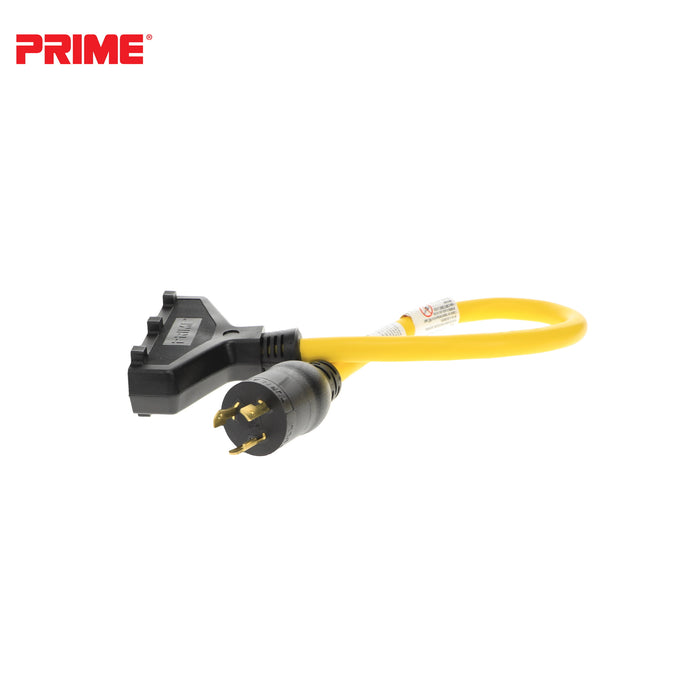 2ft 12/3 STW <br />Twist-to-Lock to U-Ground <br />3-Outlet Adapter