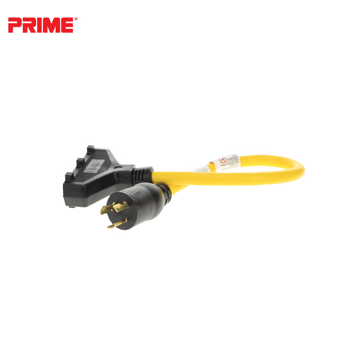 2ft 12/3 STW <br />Twist-to-Lock to U-Ground <br />3-Outlet Adapter