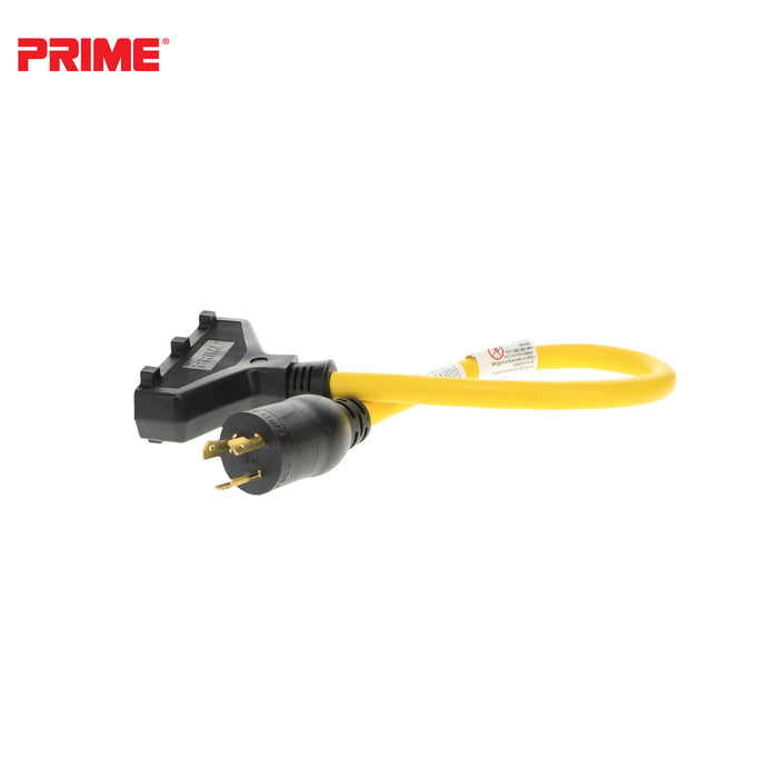 2ft 12/3 STW <br />Twist-to-Lock to U-Ground <br />3-Outlet Adapter
