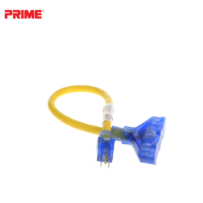 Amp Detection <br/> 2ft 12/3 STW <br />3-Outlet Adapter<br/> with Visual Amperage Detection