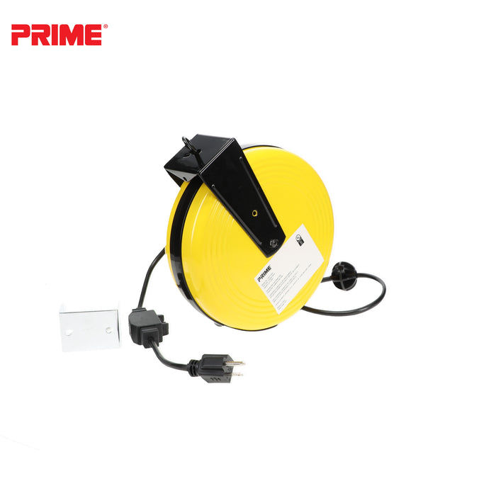 25ft 3-Outlet Retractable<br>Metal Cord Reel